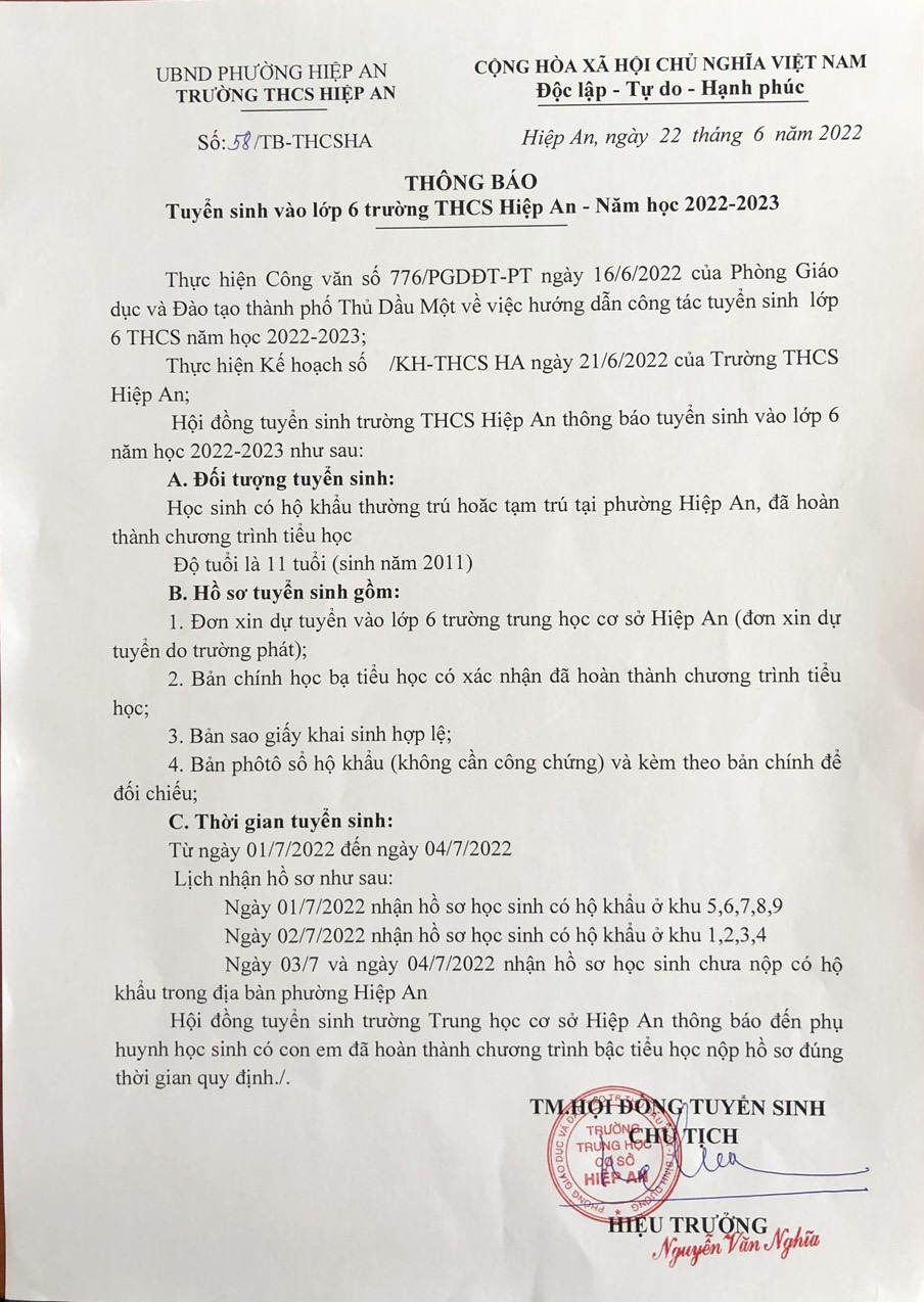 thong bao tuyen sinh 2022 2023