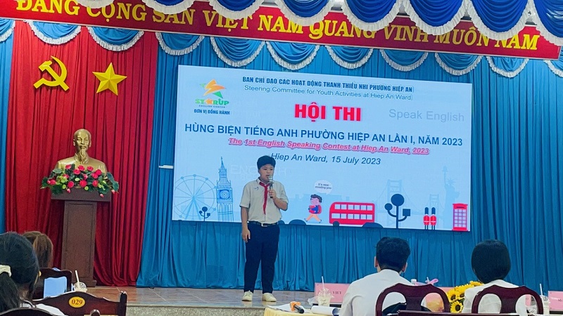 Tham gia Hội thi hùng biện Tiếng Anh Phường Hiệp An lần I 2023