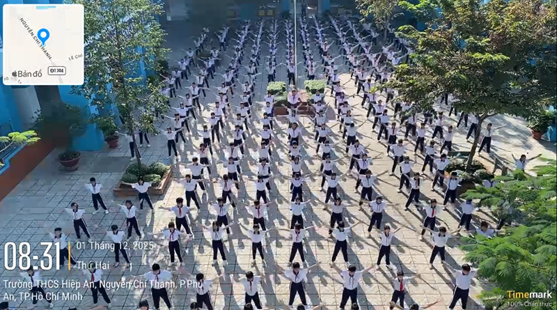 THCS Hiệp An Hòa Nhịp Cùng Kỷ Lục Đồng Diễn Vovinam