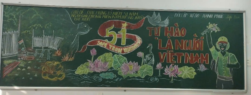 Chi Đoàn Trường THCS Hiệp An phối hợp cùng Liên Đội  đã triển khai hoạt động trang trí bảng với chủ đề “Tự hào Việt Nam”