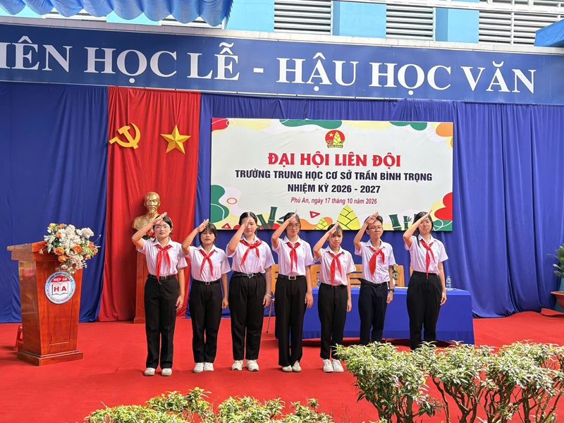 Liên Đội THCS Trần Bình Trọng Tổ Chức Thành Công Đại Hội Liên Đội Nhiệm Kỳ 2026 – 2027